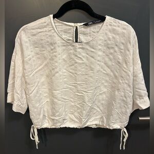 Zara cropped short sleeve shirt